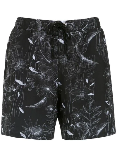 Lygia & Nanny Printed Gil Swim Shorts In Black