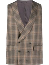 GABRIELE PASINI CHECKED DOUBLE BREASTED WAISTCOAT