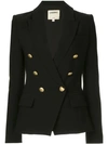 L Agence Kenzie Double-breasted Crepe Blazer In Black
