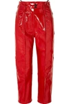 PETAR PETROV CROPPED PATENT-LEATHER STRAIGHT-LEG trousers