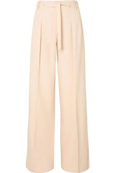 Roland Mouret Woodcourt Alpaca And Wool-blend Wide-leg Trousers In Cream