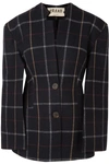 A.W.A.K.E. CHECKED WOOL-BLEND BLAZER