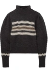 ISABEL MARANT DEMIE CROPPED INTARSIA WOOL-BLEND SWEATER