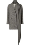 THE ROW MEWEY TIE-DETAILED HOUNDSTOOTH CAMEL HAIR COAT