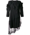 SIMONE ROCHA Black Ruffle Tulle TShirt Dress,2501536093631162109
