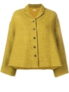 APUNTOB APUNTOB CROPPED FLARED JACKET - YELLOW