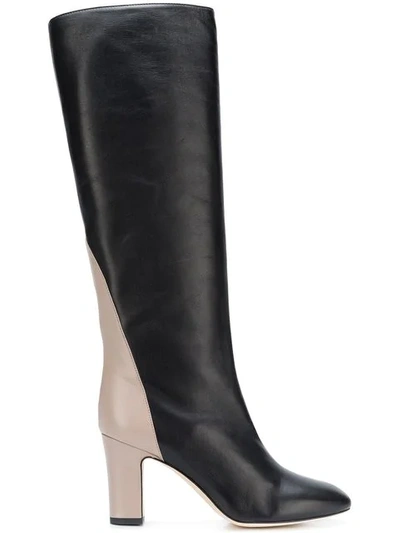 Gia Couture 80mm Portorico Leather Tall Boots In Black