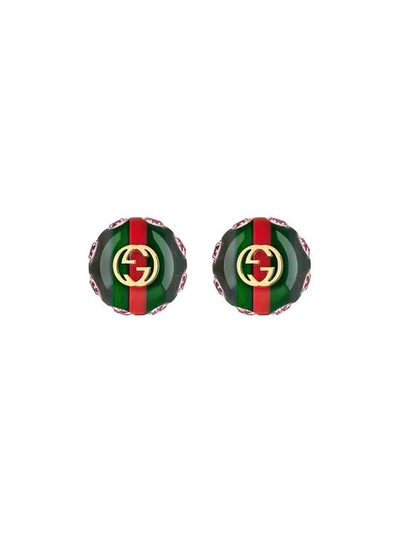 Gucci Vintage Web耳环 - 绿色 In Green