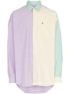 ADER ERROR colour block cotton shirt