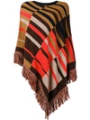 ETRO ETRO PATTERNED KNITTED PONCHO - BROWN