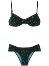 Lygia & Nanny Printed Vitória Bikini Set In Black