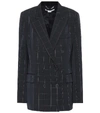 STELLA MCCARTNEY CHECKED DOUBLE-BREASTED WOOL BLAZER,P00339649