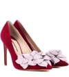 SOPHIA WEBSTER JUMBO LILICO SUEDE AND LEATHER PUMPS,P00340485