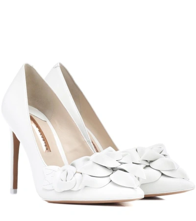 Sophia Webster Jumbo Lilico Leather Pumps In White