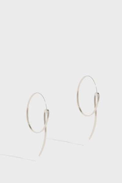 Annie Costello Brown Lasso Scroll Earrings In Silver