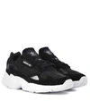 Adidas Originals Falcon Lace-up Leather Running Sneakers In Black