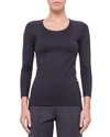 AKRIS FITTED 3/4-SLEEVE STRETCH-JERSEY TOP,PROD141820037