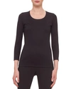 Akris Fitted 3/4-sleeve Stretch-jersey Top In Black
