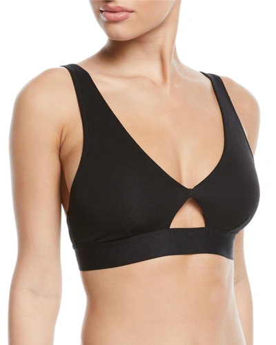 Skin + Net Sustain Harley Stretch Organic Pima Cotton-jersey Soft-cup Bra In Black