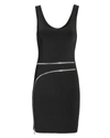 ALEXANDER WANG Curved Zip Detail Black Dress,1K386043Y2