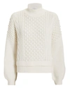 Frame Popcorn Stitch Wool Blend Sweater