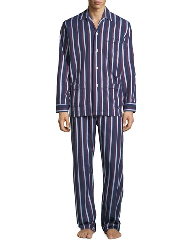 Derek Rose Men's Royal 210 Striped Classic Pajama Set In Navy