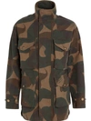 BURBERRY BURBERRY CAMOUFLAGE PRINT COTTON CANVAS FIELD JACKET - GREEN