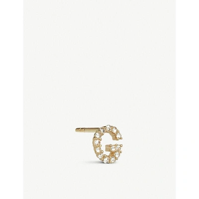Annoushka Initial G 18ct Gold And Diamond Stud Earring In 18ct Yellow Gold