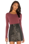 Atm Anthony Thomas Melillo Long-sleeve Destroyed Wash Tee In Sangria