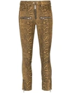 ISABEL MARANT ÉTOILE ALONE SNAKE PRINT CROPPED COTTON BLEND TROUSERS