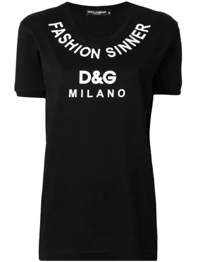 Dolce & Gabbana Dolce And Gabbana Black Fashion Sinner T-shirt