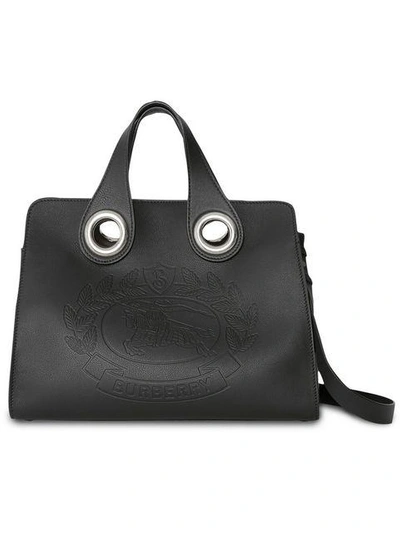 Burberry The Leather Crest Grommet Detail Tote - 黑色 In Black