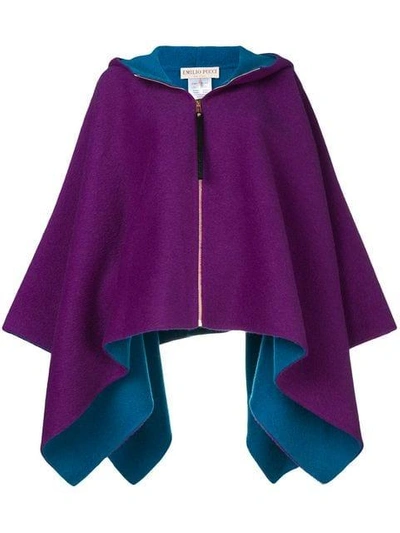 Emilio Pucci Oversized Hooded Cape - 紫色 In Purple