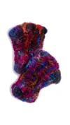 ADRIENNE LANDAU RABBIT FUR FINGERLESS GLOVES