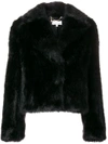 PATRIZIA PEPE PATRIZIA PEPE FURRY CROPPED JACKET - BLACK