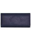 BURBERRY EMBOSSED CREST TWO-TONE LEATHER CONTINENTAL WALLET