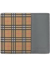 BURBERRY SMALL SCALE CHECK AND LEATHER BIFOLD WALLET