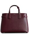 Burberry Medium Bannerderby Leather Tote In Red