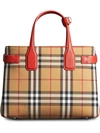 BURBERRY BURBERRY THE SMALL BANNER IN VINTAGE CHECK AND LEATHER - 黄色