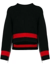 Alexander Mcqueen Zipped Sleeves Chunky Knit Sweater In Black