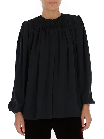 Saint Laurent Long Sleeves Blouse In Noir