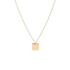 FEATHER+STONE Gold Square Pendant Necklace