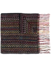 Paul Smith Long Knitted Scarf In Black