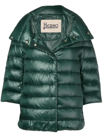 Herno Zipped Padded Coat - 绿色 In Green