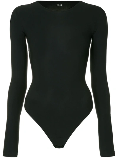 Alix Leroy Stretch-jersey Thong Bodysuit In Black