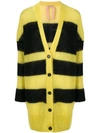 N°21 Nº21 STRIPED OVERSIZED CARDIGAN - YELLOW