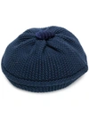 LE CHAPEAU LE CHAPEAU KNITTED BERET - BLUE