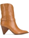 ALDO CASTAGNA ALDO CASTAGNA POINTED ANKLE BOOTS - BROWN