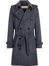 BURBERRY BURBERRY WOOL CASHMERE TRENCH COAT - GREY