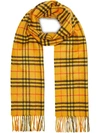 BURBERRY BURBERRY THE CLASSIC VINTAGE CHECK CASHMERE SCARF - 黄色